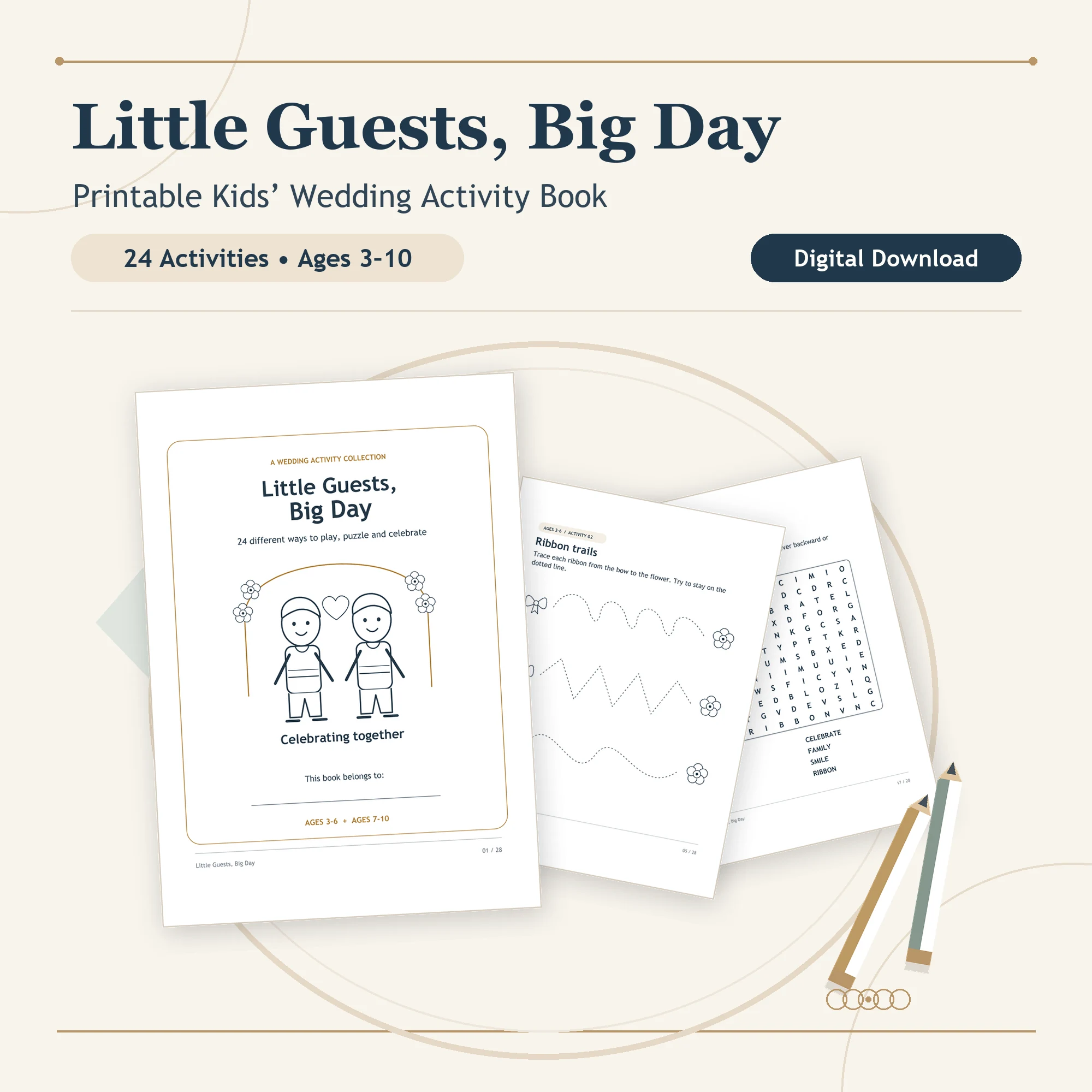 Little Guests, Big Day – Printable Kids’ Wedding Activity Book - Image 8