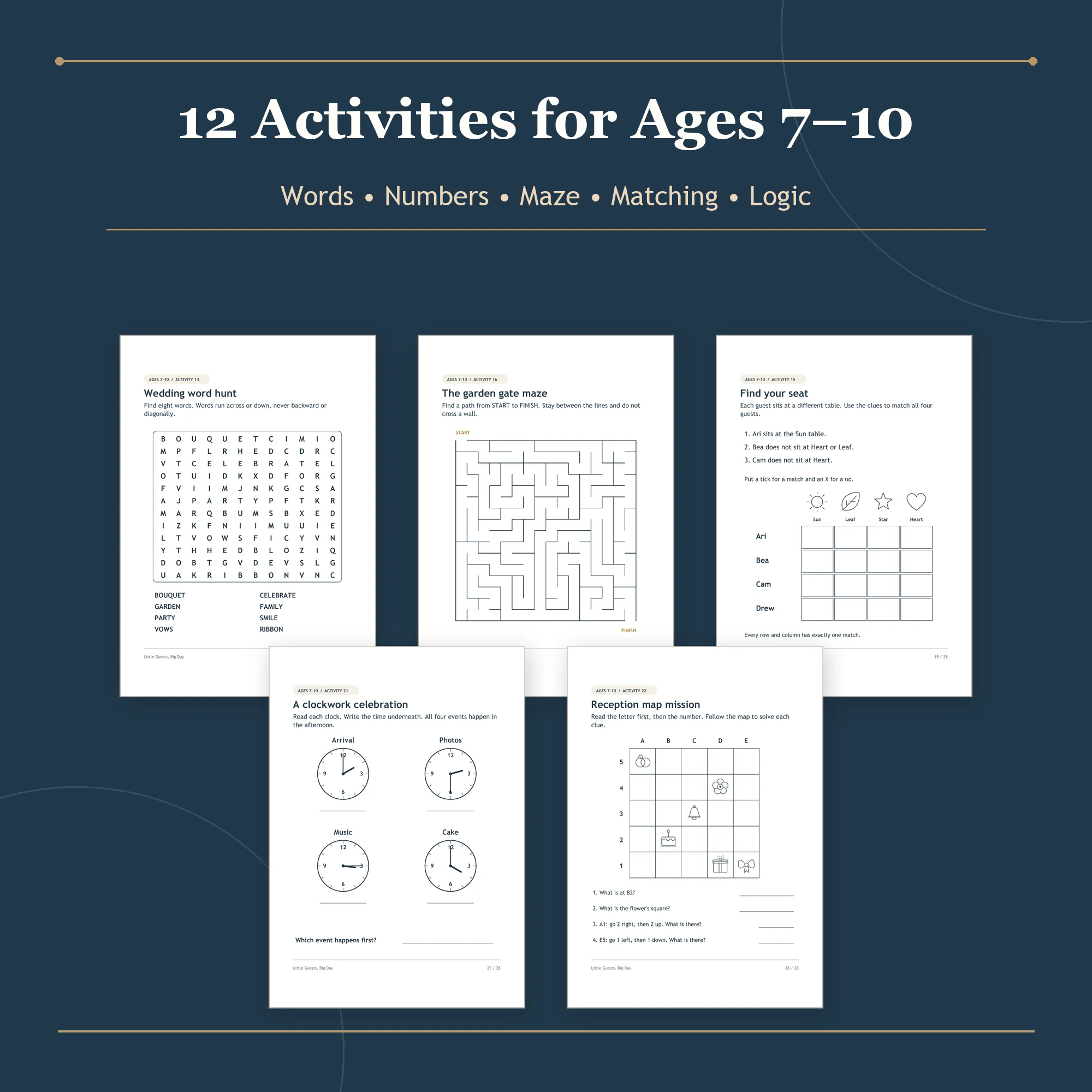 Little Guests, Big Day – Printable Kids’ Wedding Activity Book - Image 4
